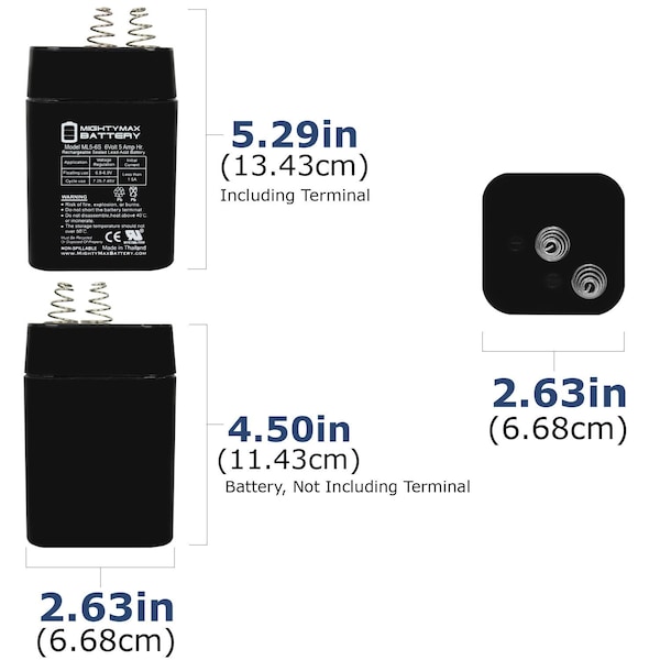 6V 5AH SLA Replacement Battery Compatible With DPFL_6LN - 2PK